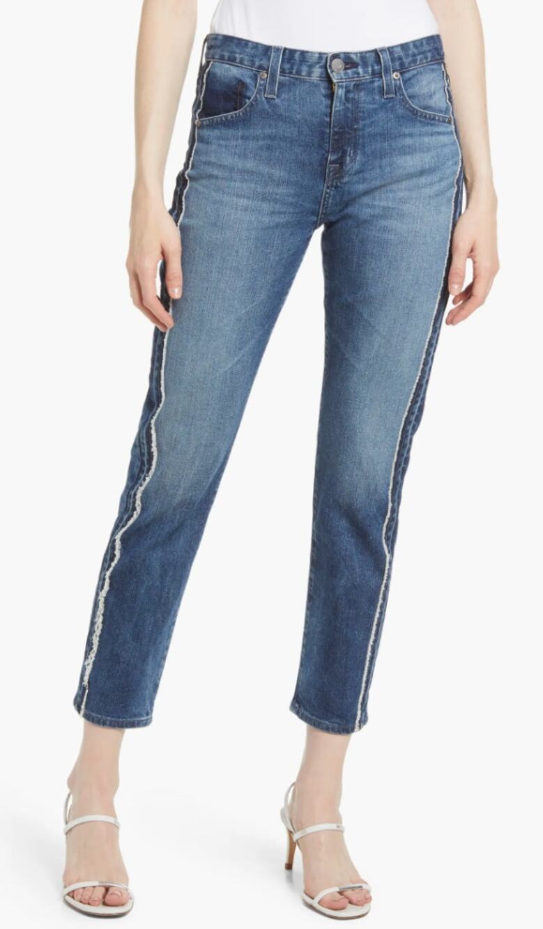AG Adriano Goldschmied Ex-Boyfriend Slouchy Slim Tuxedo Stripe Jeans size 28